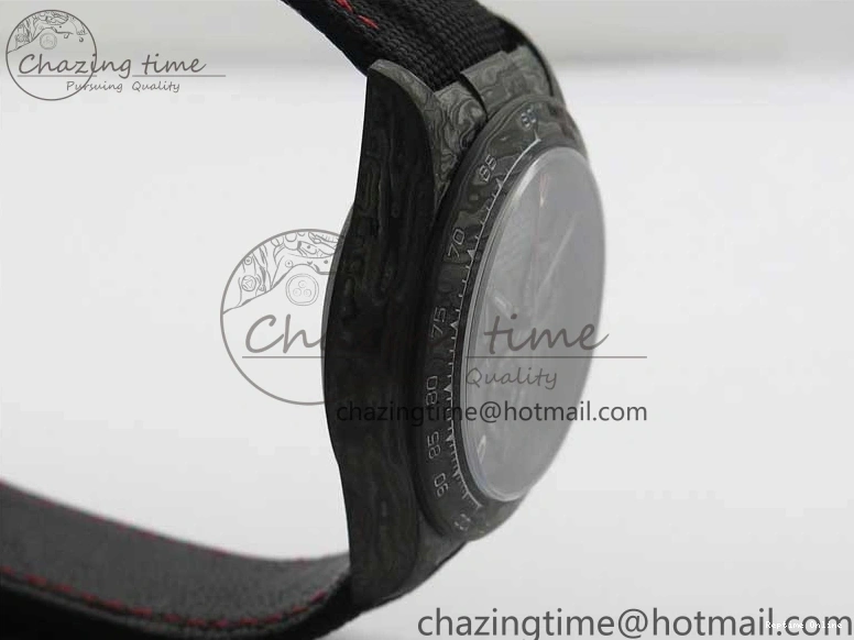 1218 WrinkleFree Daytona DIW Carbon OMF Best Edition Carbon Black Dial Red Hand on Black Nylon Strap A 2846